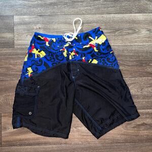 Vintage 2000s Bart Simpson Cartoon TV Show AOP Swim Shorts